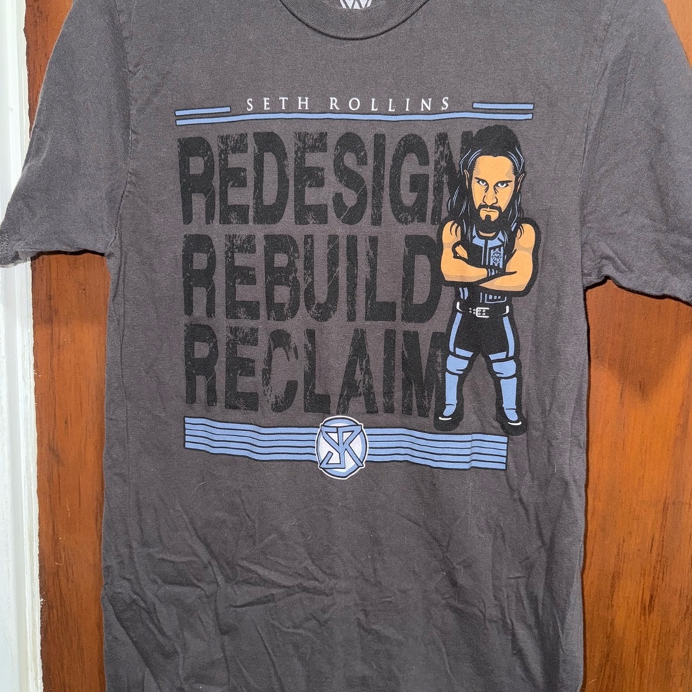 Y2K WWE Seth Freaking Rollins Black Short Sleeve Tee Casual Crew Neck - Small